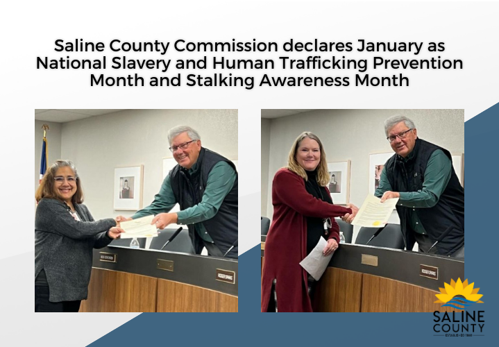 Saline County Commission Declares January as National Slavery and Human Trafficking Prevention Month and National Stalking Awareness Month - News Image